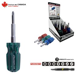 Picquic - Tournevis compact à 7 embouts multiples «DASH 7» Présentoir de 12 un.