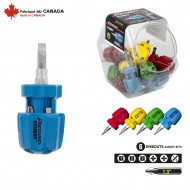 Picquic - Tournevis à 6 embouts multiple «STUBBY» - Jarre de 12 unités