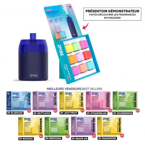 ZPURE Aromathérapie - Kit de départ + Présentoir Démo Gratuit