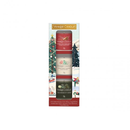 Coffret Yankee Trio Petites Chandelles Parfumées - Fragrances des fêtes (3 × 37g)